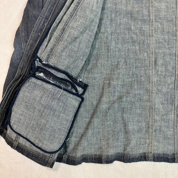 PENNINGTONS Women's 16 Jean Jacket Denim Blue Casual Zip-Up Classic Outerwear - Picture 14 of 16